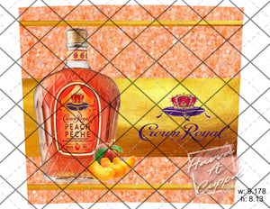 Crown Royal Peach 20oz skinny Full Wrap Straight Curved and tapered File png and Jpeg