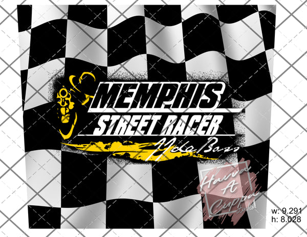 Memphis Racers Digital File 20oz skinny Full Wrap Straight and Curved File png and Jpeg