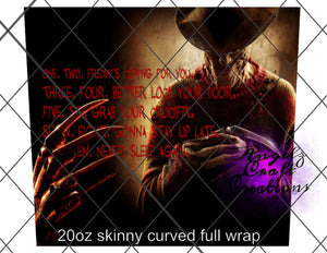 horror film Digital File 20oz Full Wrap curve png File