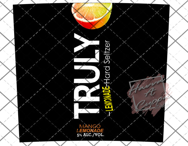 Truly Memonade Mango Digital File 20oz Full Wrap curve Png File