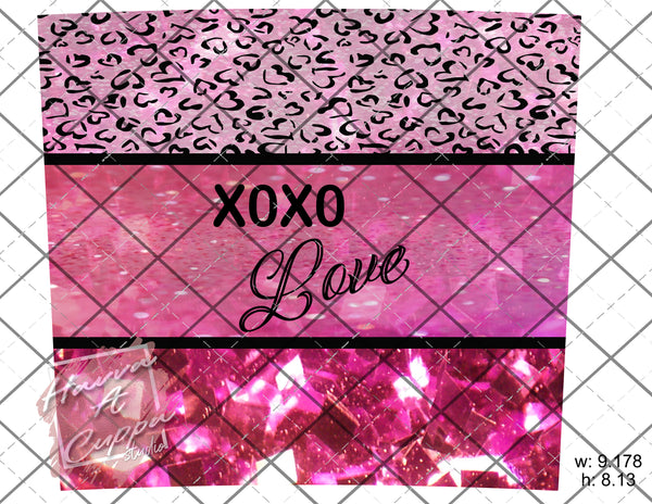 XOXO Love  Digital File 20oz skinny Full Wrap Straight Curved and tapered File png and Jpeg