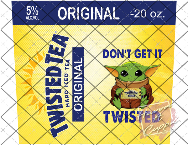 twisted tea original seltzer yoda 20oz skinny Full Wrap File png  Digital File