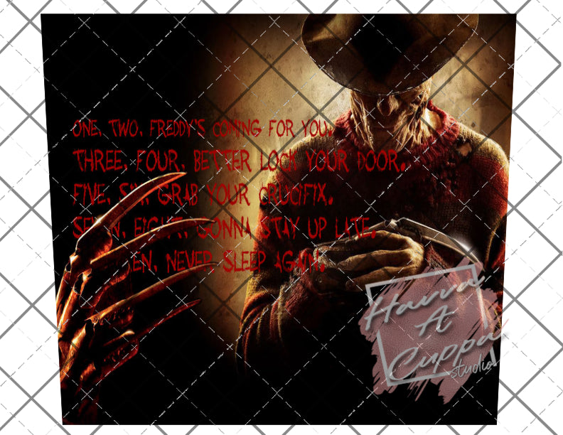 Freddy 20oz skinny Full Wrap File png and Jpeg Digital File