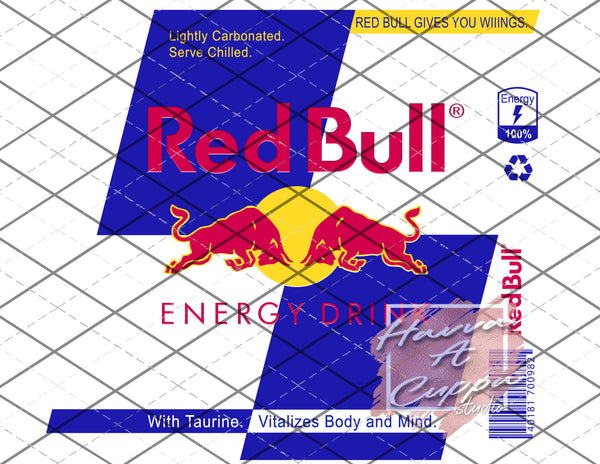 Redbull Digital File 20oz Full Wrap Straight and Curved File png and Jpeg