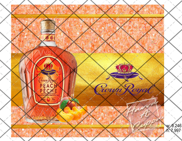 Crown Royal Peach 20oz skinny Full Wrap Straight Curved and tapered File png and Jpeg