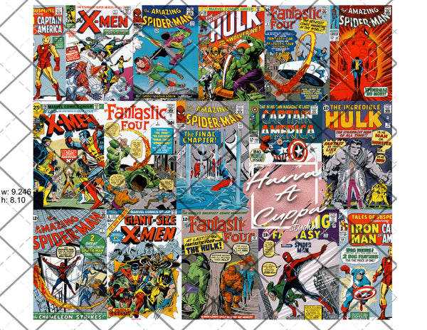 Comic Book 20oz Full Wrap curve Digital File Png File