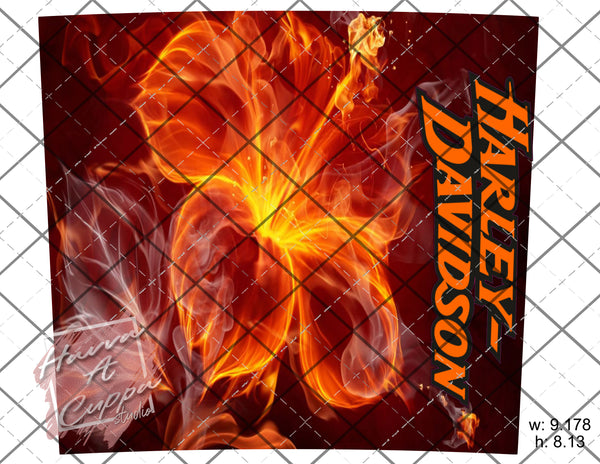 flaming flower harley  Digital File 20oz skinny Full Wrap Straight Curved and tapered File png and Jpeg