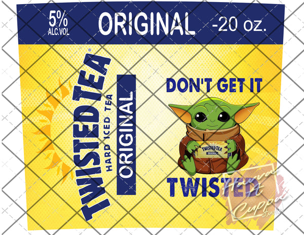 twisted tea original seltzer yoda 20oz skinny Full Wrap File png  Digital File