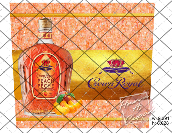 Crown Royal Peach 20oz skinny Full Wrap Straight Curved and tapered File png and Jpeg