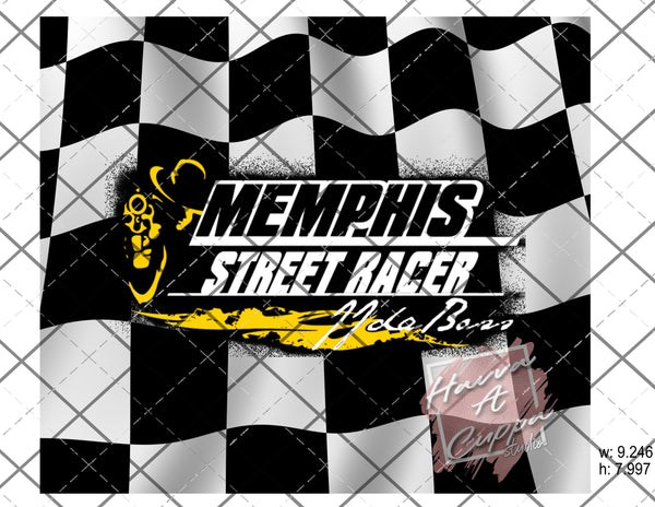 Memphis Racers Digital File 20oz skinny Full Wrap Straight and Curved File png and Jpeg