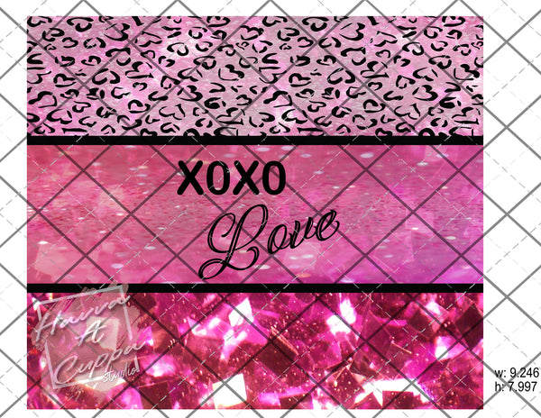 XOXO Love  Digital File 20oz skinny Full Wrap Straight Curved and tapered File png and Jpeg