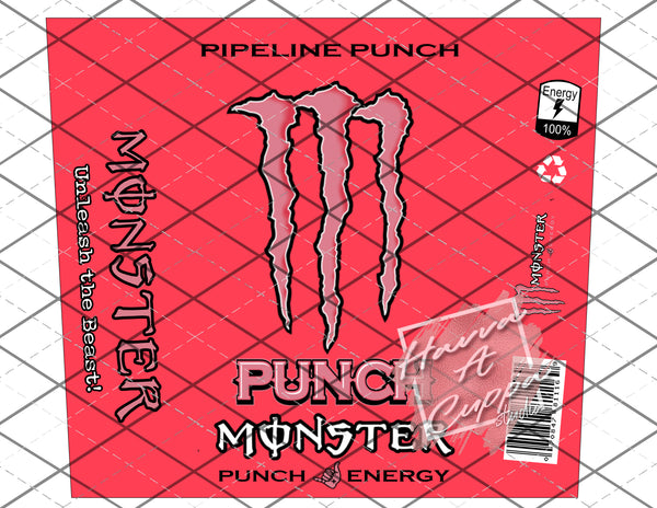 Monster Punch Energy Digital File 20oz Full Wrap curve Png File