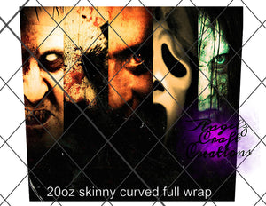 horror film Digital File 20oz Full Wrap curve jpeg File