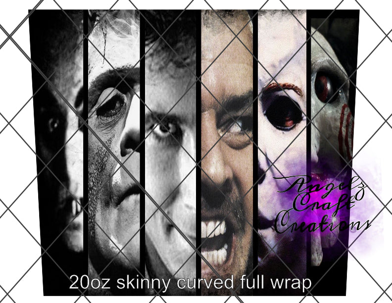 horror film Digital File 20oz Full Wrap curve jpeg File