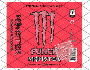 Monster Punch Energy Digital File 20oz Full Wrap curve Png File