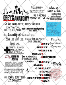 Greys anatomy Digital File jpeg Only Digital Download