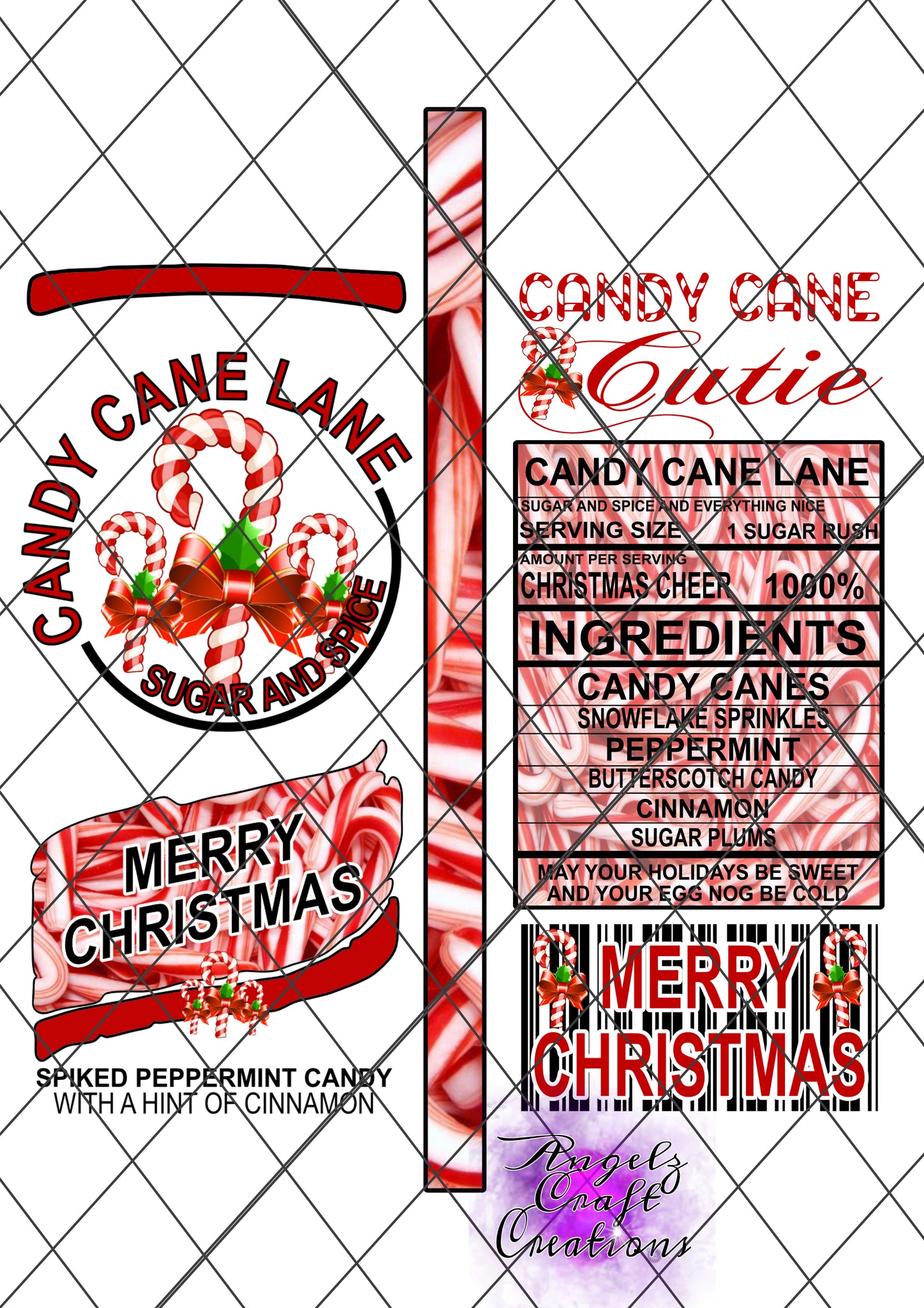 Candy Cane Lane PNG Digital File Claw File Instant Download