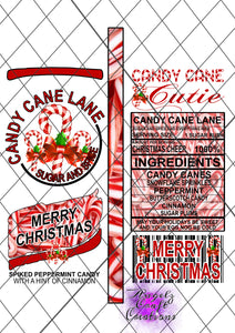 Candy Cane Lane PNG Digital File Claw File Instant Download