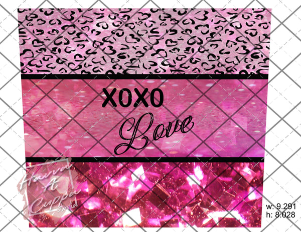 XOXO Love  Digital File 20oz skinny Full Wrap Straight Curved and tapered File png and Jpeg