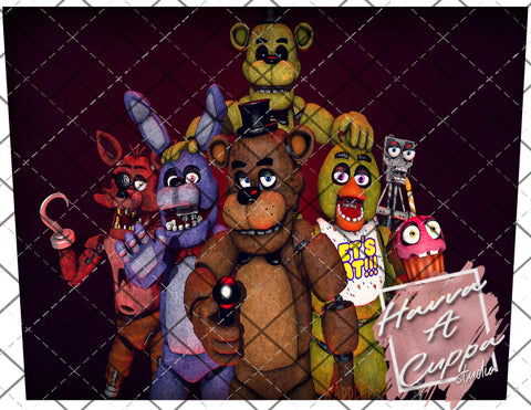 five nights of freddy Digital File 20oz Full Wrap curve Png File