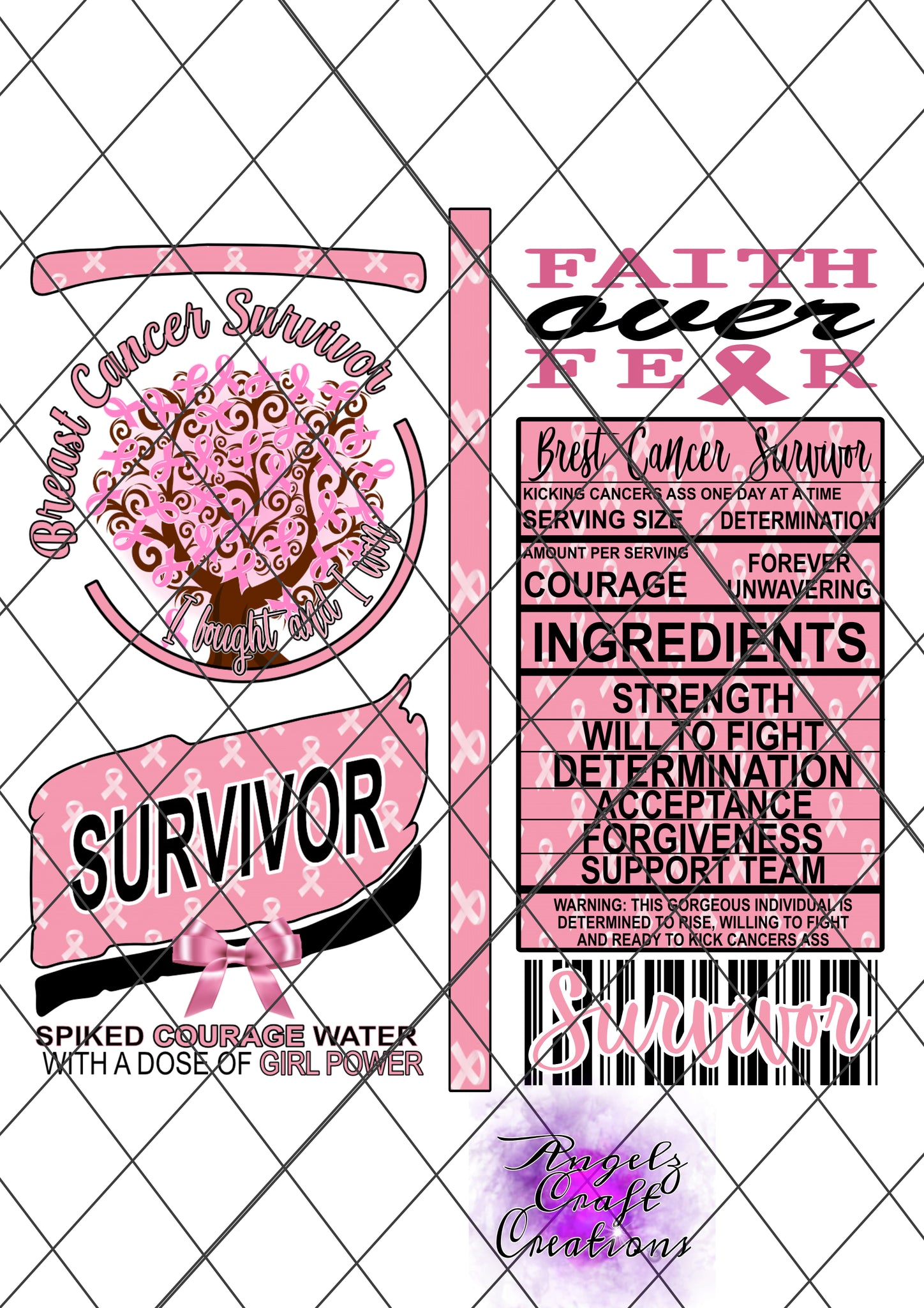 breast cancer survivor Digital File PNG Claw File Instant Download