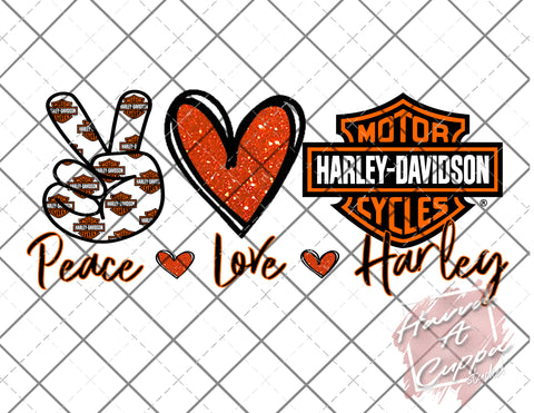 peace love harley Digital File png Only sublimation Digital Download