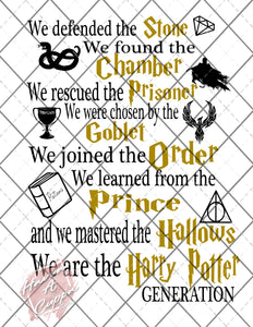 harry potter  SVG Cutfile Instant Download Digital File